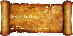 Sachs Emília névjegykártya